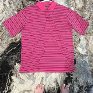 Pink Striped Kids Polo Shirt